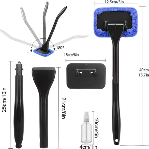 POPDA Car Windshield Cleaner Tool Detachable Handle 5 Pads 30ml Sprayer by Deal US