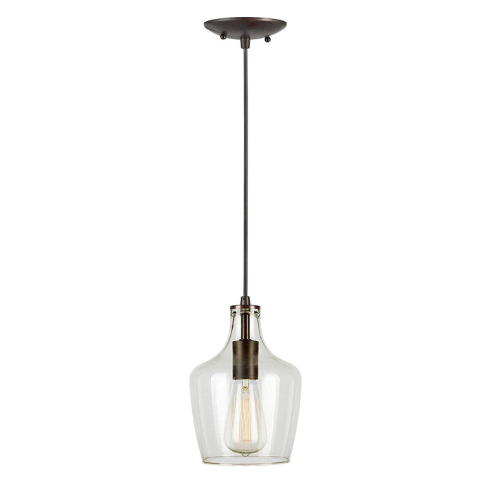 Forte 2679-01-55 9 One Light Cord-Hung Glass Mini Pendant, Brushed Nickel by Vanessa Jane
