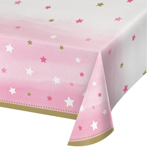 Creative Converting One Little Star-Girl Plastic Table Cover 54x102 Pink Gold by Deal US