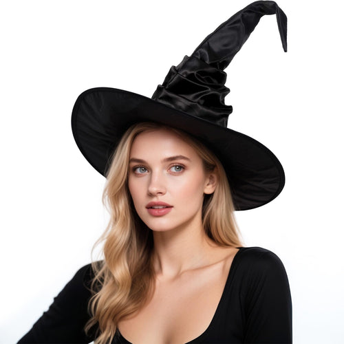 Leuceiy Halloween Witch Hat Black Polyester One Size Women Costume Accessory by Deal US