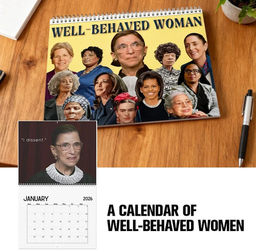 LeeJ 2026 Well-Behaved Women Wall Calendar 11x8.5 Feminist Color by Deal US