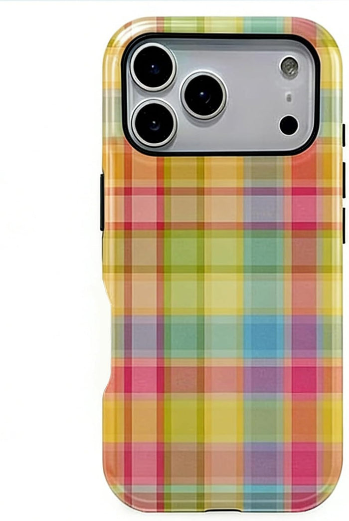 Colorful Plaid Pattern Retro Square Case for iPhone 17 Pro by Merch Section