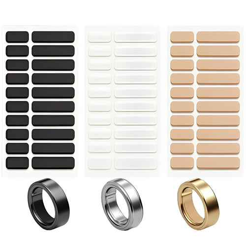 Smart Ring Size Adjuster – Fits Oura Ring Gen 4/3, Samsung Galaxy Ring, RingConn, Ultrahuman Air | 3-Pack (Black, White, Skin)