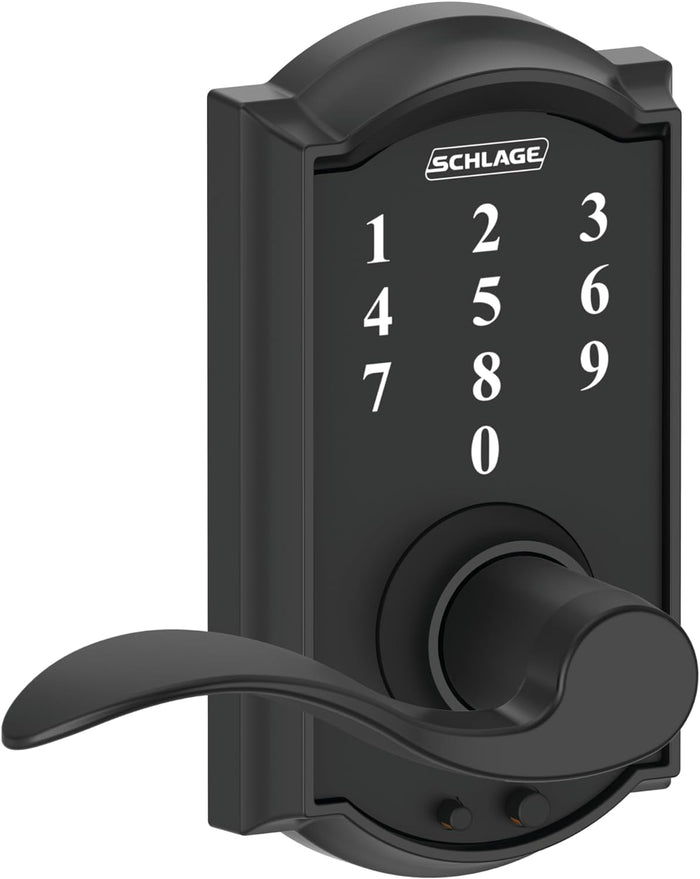 SCHLAGE Touch Camelot Lock with Accent Lever (Matte Black) FE695 CAM by Vanessa Jane