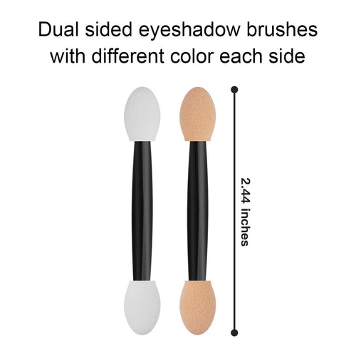 Cuttte Eyeshadow Applicators Makeup Brushes - 60PCS Disposable Eyeshadow Brush, Dual Sides Eye Shadow Applicator Sticks, 2.44 Inch Eye Makeup Tools, Black