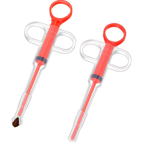 2 Pieces Pet Pill Plunger Popper for Small Cats Dogs Pill Gun Dispenser Shooter Pet Piller Soft Tip Tablet Syringe Pusher Animal Medicine Feeder for Feeding Accessories (Red)