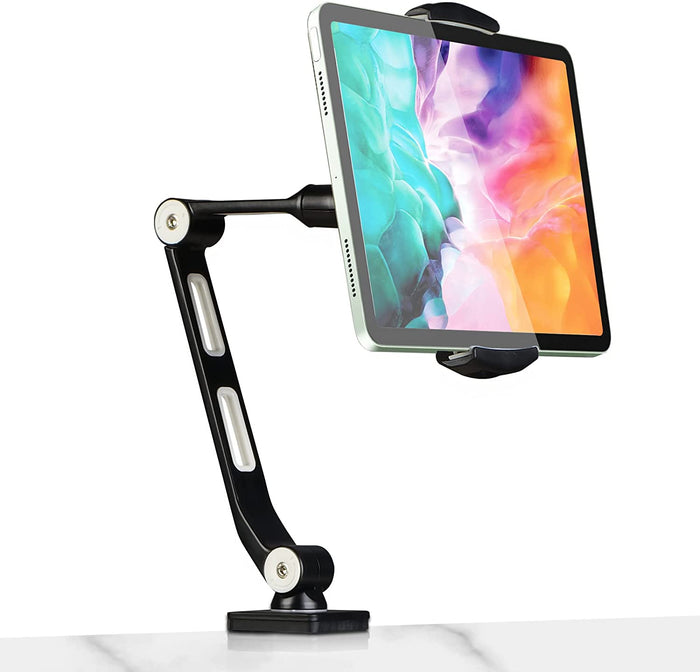 IN STOCK! Suptek YF208B Aluminum Alloy Cell Phone Desk Mount Stand 360° Tablet Stand and Holders Adjustable for iPad, iPhone, Samsung, Asus and More 4.7-11 inch Devices, Good for Bed, Kitchen, Office by Silarius