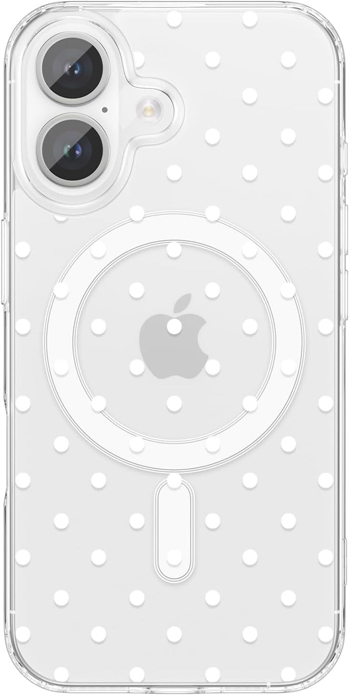 Magnetic Case for iPhone 17 6.3" with Polka Dot White Dot Clear by Merch Section