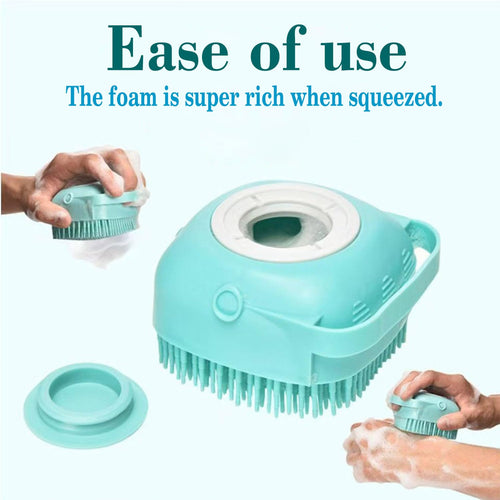 Pets Bath Brush | Scrubber for Bath | Dog Shampoo Brush | Dog Washing/Shower Brush, Suitable for Short/Long Haired Dogs,bathing dog brush (Blue)