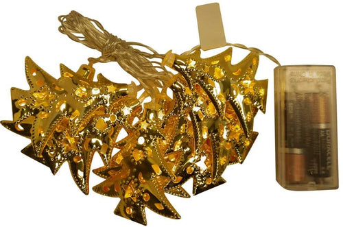 Signature Battery Operated Tree Metal Cap LED Light String, Gold by Vanessa Jane