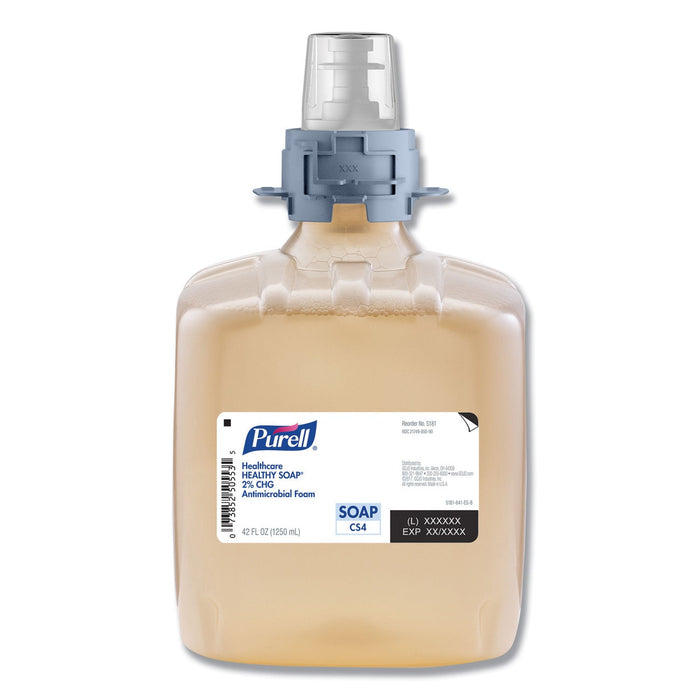 PURELL Healthcare HEALTHY SOAP 2% CHG Antimicrobial Foam, for CS4 Dispensers, Fragrance-Free, 1,250 mL, 3/Carton