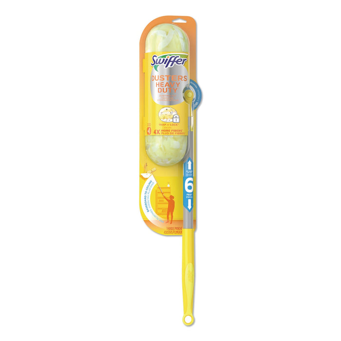 Swiffer Heavy Duty Dusters with Super Extender Handle, 6 ft Handle, 1 Handle/4 Dusters, 4/Carton