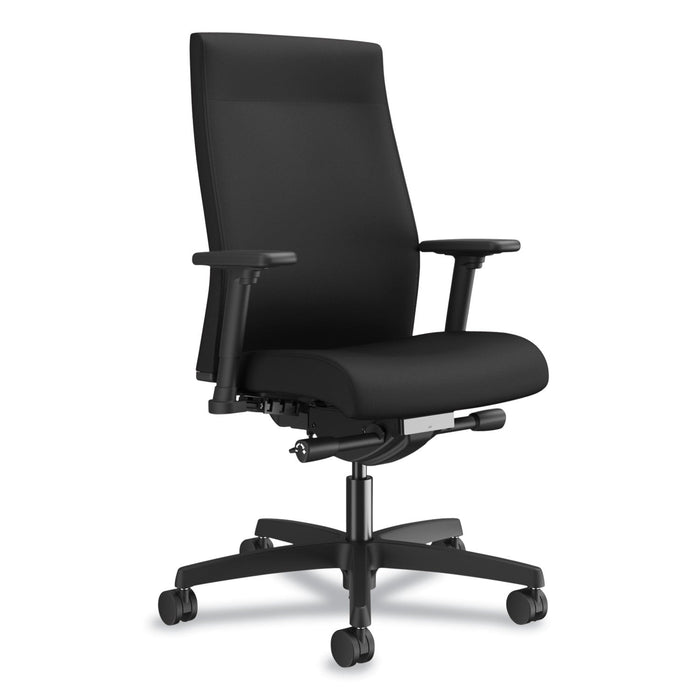 HON Ignition 2.0 Upholstered Mid-Back Task Chair With Lumbar, Supports Up to 300 lb, 17" to 22" Seat Height, Black