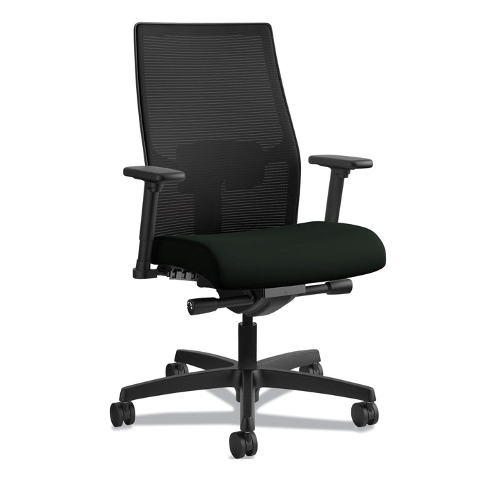 HON Ignition 2.0 4-Way Stretch Mid-Back Mesh Task Chair, Supports Up to 300 lb, 17" to 21" Seat Height, Black