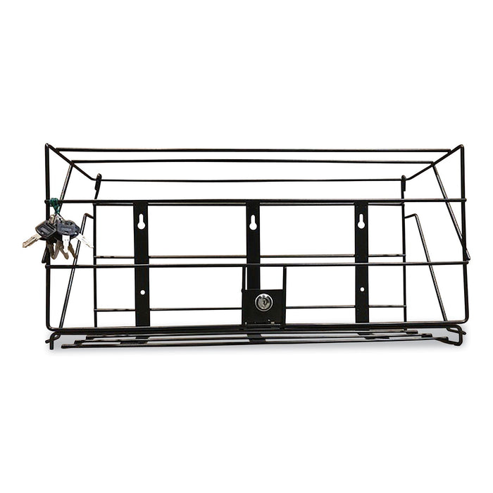 Boardwalk Locking Rack for 3 Liter PDC Cleaner Bottles, 1-Shelf, 24w x 10d x 12h, Black