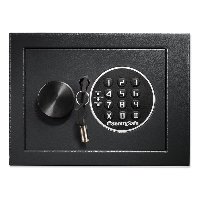 Sentry Electronic Security Safe, 0.14 cu ft, 9w x 6.6d x 6.6h, Black