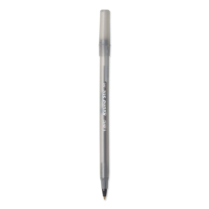 BIC Round Stic Xtra Life Ballpoint Pen Xtra-Value Pack, Stick, Medium 1 mm, Black Ink, Black Barrel, 240/Carton