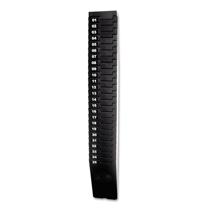 Lathem Time Card Rack for 7" Cards, 25 Pockets, ABS Plastic, Black