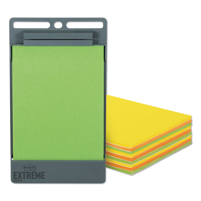 Post-it XL Notes with Extreme Flat Pad Holder, 4.5" x 6.75", Assorted Colors, 25 Sheets/Pad, 9 Pads/Pack