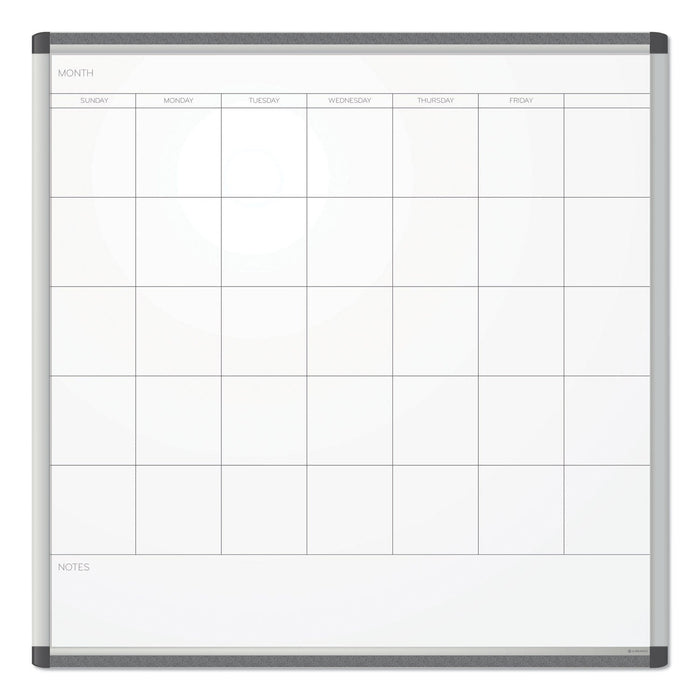 U Brands PINIT Magnetic Dry Erase Undated One Month Calendar, 36 x 36, White