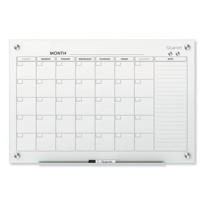 Quartet Infinity Magnetic Glass Calendar Board, 36 x 24