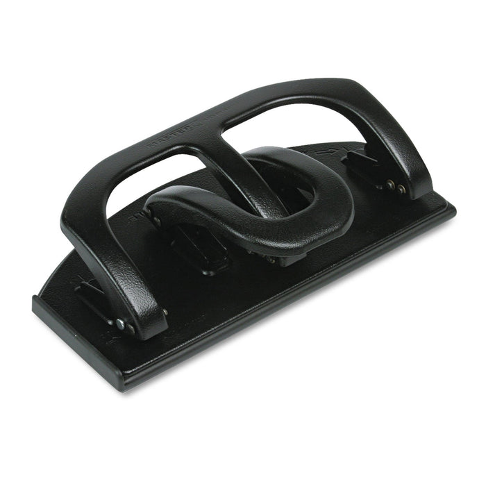 Master 20-Sheet DUO Two-Sided Heavy-Duty Two- and Three-Hole Punches, 9/32" Holes, Black