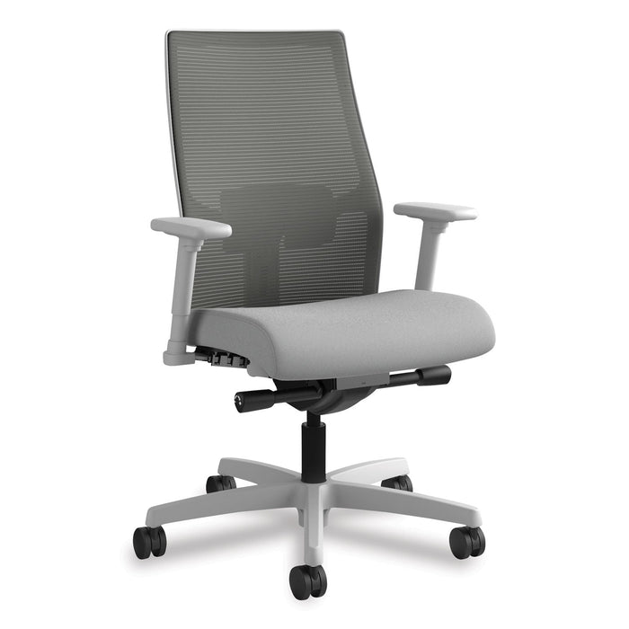 HON Ignition 2.0 4-Way Stretch Mid-Back Mesh Task Chair, Supports Up to 300 lb, Frost Seat, Charcoal Back, Titanium Base