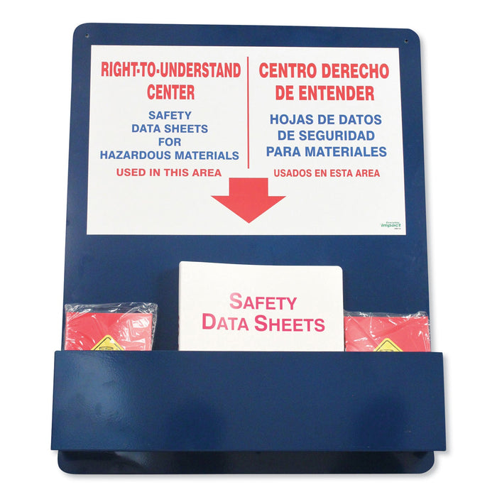 Impact Bilingual "Right-To-Understand" SDS Center, 25w x 5.2d x 30h, Blue/White/Red