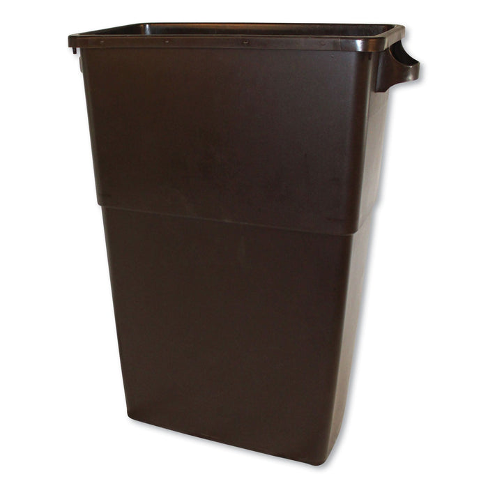 Impact Thin Bin Containers, Rectangular, Polyethylene, 23 gal, Brown
