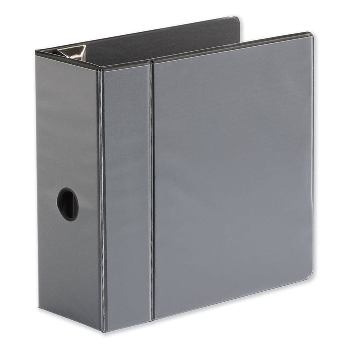 Universal Deluxe Easy-to-Open D-Ring View Binder, 3 Rings, 5" Capacity, 11 x 8.5, Black