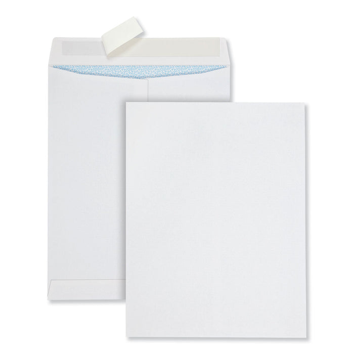 Quality Park Redi-Strip Security Tinted Envelope, #13 1/2, Square Flap, Redi-Strip Adhesive Closure, 10 x 13, White, 100/Box