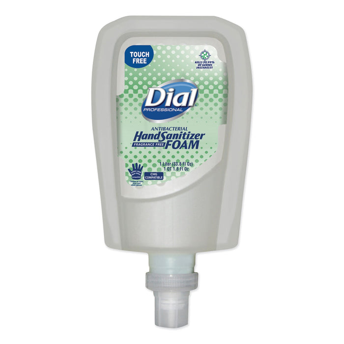 Dial Antibacterial Foaming Hand Sanitizer Refill for FIT Touch Free Dispenser, 1 L Bottle, Fragrance-Free, 3/Carton