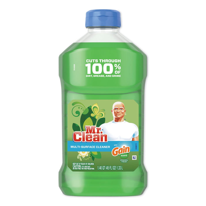 Mr. Clean Multipurpose Cleaning Solution, 45 oz Bottle, Gain Original Scent, 6/Carton