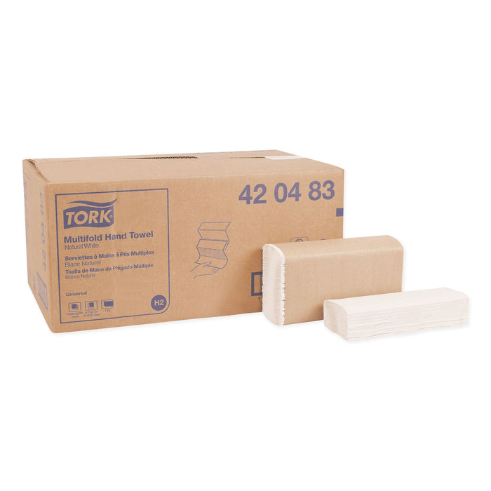Tork Multifold Towels, 9.13 x 9.5, Natural White, 250/Pack, 16 Packs/Carton