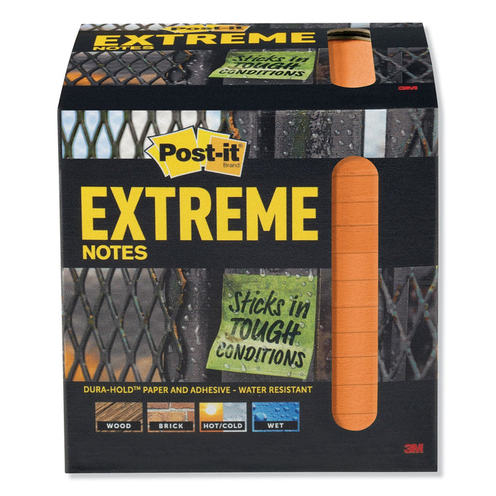 Post-it Water-Resistant Self-Stick Notes, 3" x 3", Orange, 45 Sheets/Pad, 12 Pads/Pack