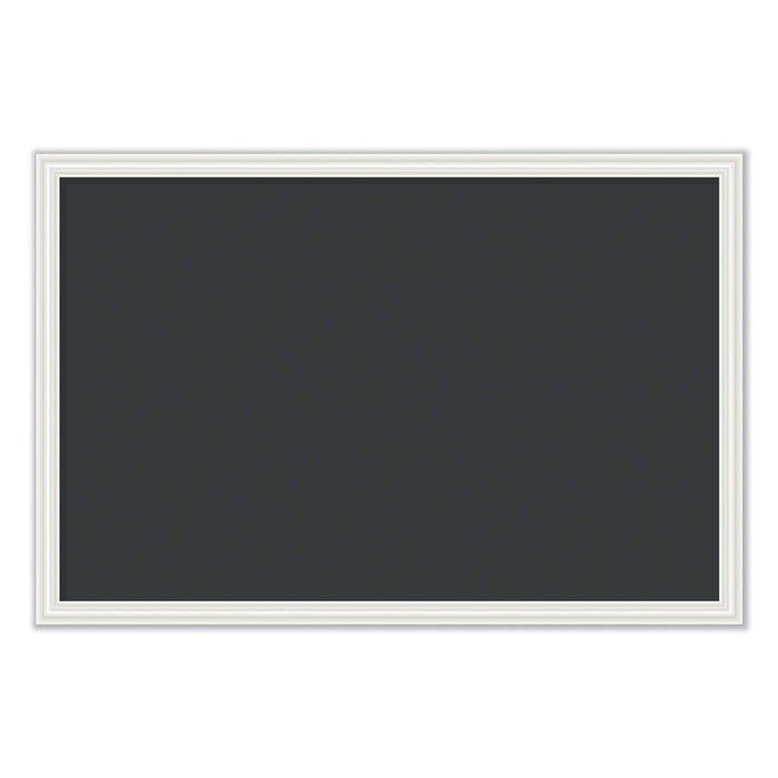 U Brands Magnetic Chalkboard with Decor Frame, 30 x 20, Black Surface/White Frame