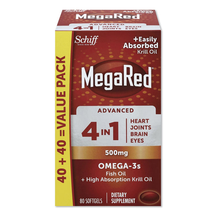 MegaRed Advanced 4-in-1 Omega-3 Softgel, 80 Count
