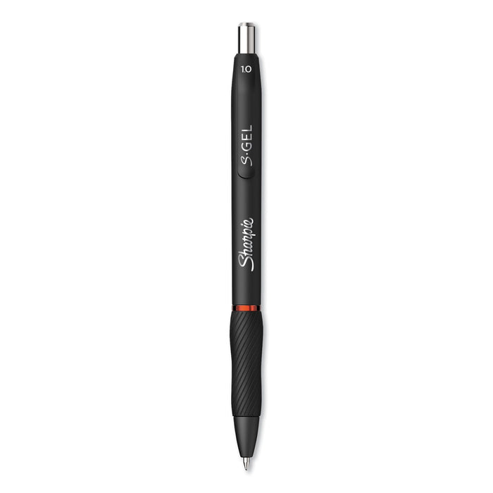 Sharpie S-Gel High-Performance Gel Pen, Retractable, Bold 1 mm, Red Ink, Black Barrel, Dozen