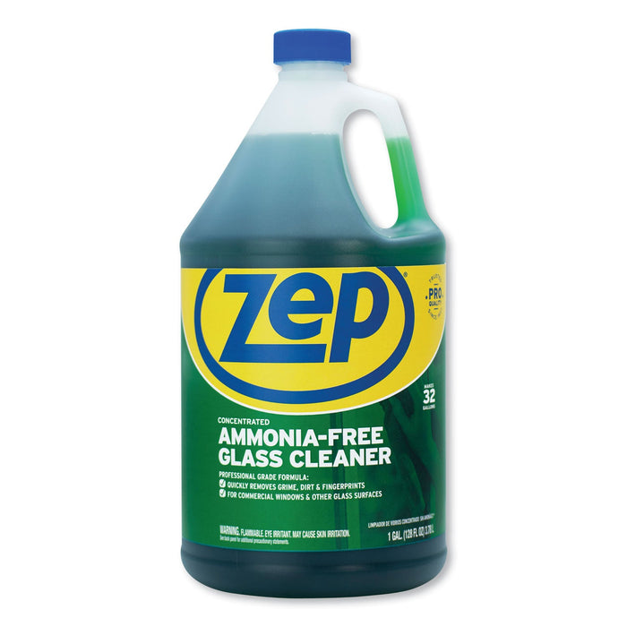 Zep Commercial Ammonia-Free Glass Cleaner, Pleasant Scent, 1 gal Bottle, 4/Carton