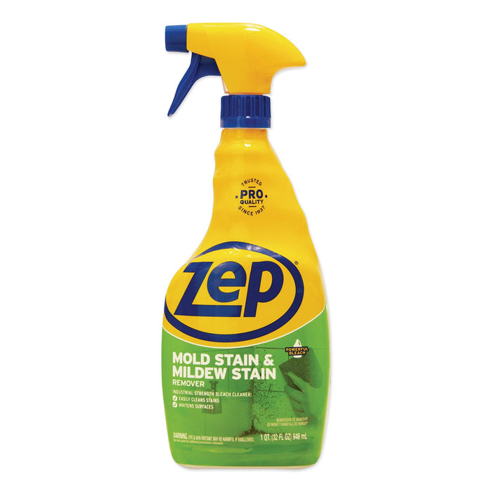 Zep Commercial Mold Stain and Mildew Stain Remover, 32 oz Spray Bottle, 12/Carton
