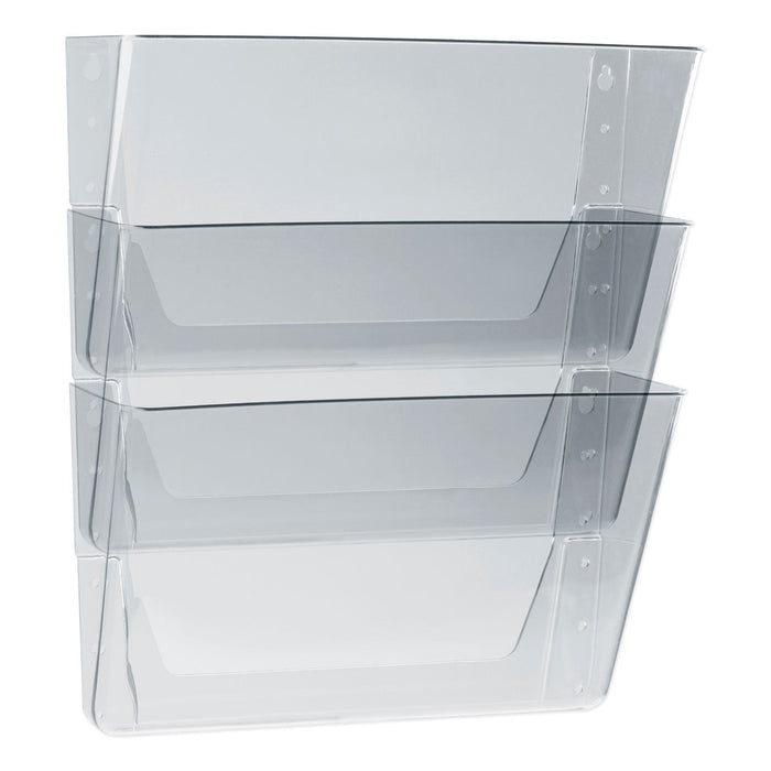 Storex Wall File, 3 Sections, Letter Size, 13" x 4" x 14", Clear, 3/Set