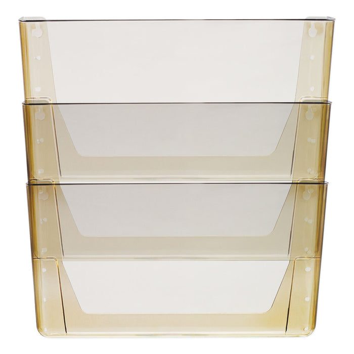 Storex Wall File, 3 Sections, Letter Size, 13" x 4" x 14", Smoke, 3/Set
