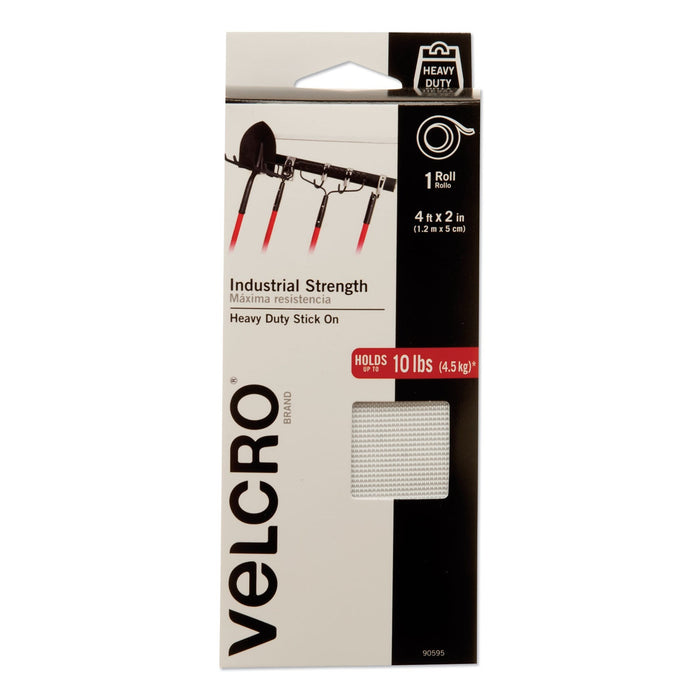 VELCRO Industrial-Strength Heavy-Duty Fasteners, 2" x 4 ft, White