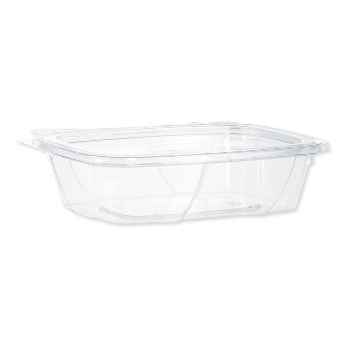 Dart ClearPac SafeSeal Tamper-Resistant, Tamper-Evident Containers, Tall, Flat Lid, 20 oz, 5.7 x 7.3 x 1.8, Clear, Plastic, 200/CT