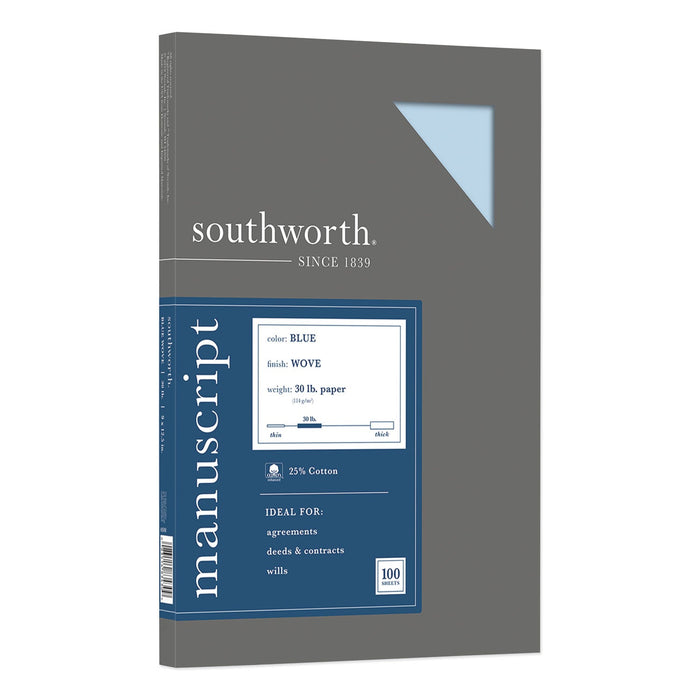 Southworth 25% Cotton Manuscript Cover, 30 lb Bond Weight, 9 x 12.5, 100/Pack
