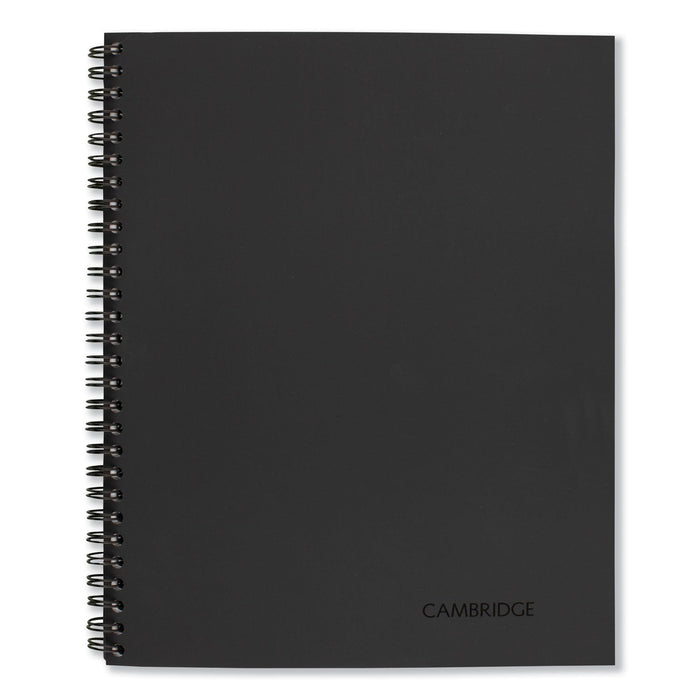 Cambridge Wirebound Business Notebook, 1 Subject, Wide/Legal Rule, Black Linen Cover, 9.5 x 6.63, 80 Sheets