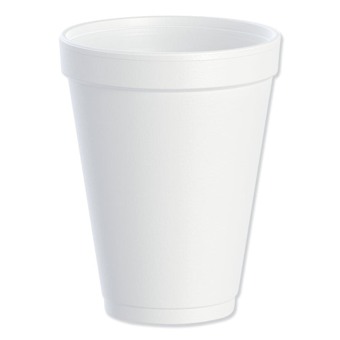 Dart Foam Drink Cups, 12 oz, White, 25/Bag, 40 Bags/Carton