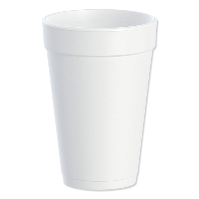 Dart Foam Drink Cups, 16 oz, White, 25/Bag, 40 Bags/Carton
