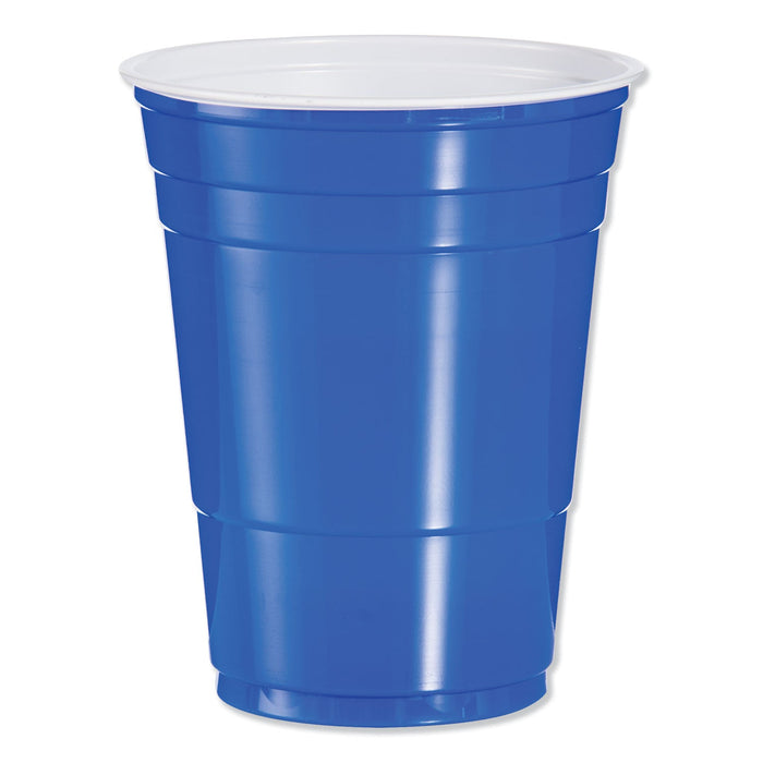 Dart Solo Plastic Party Cold Cups, 16 oz, Blue, 50/Bag, 20 Bags/Carton