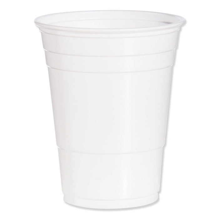 Dart Solo Party Plastic Cold Drink Cups, 16 oz to 18 oz, White, 50/Bag, 20 Bags/Carton